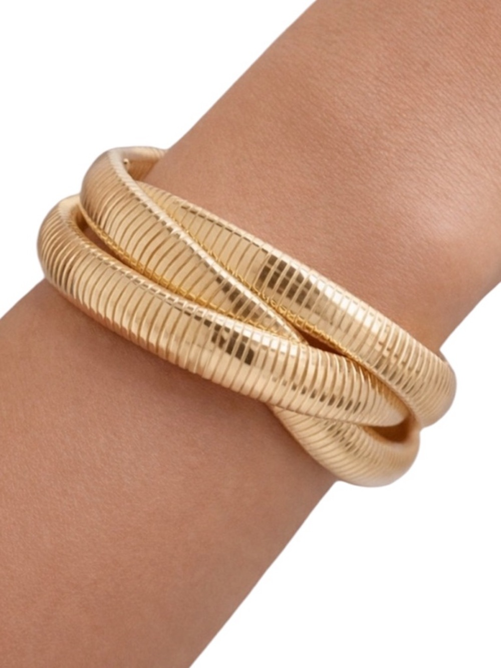 NEW Triple Infinity Gold Cobra Bangle | Tubogas Mesh Style Wrap Bracelet